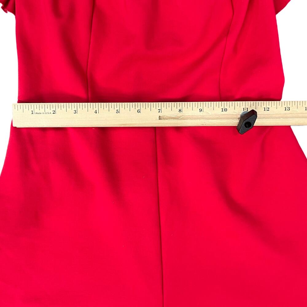 Urban Outfitters Cherry Red Rouge Off Shoulder Ruffle Heather Shorts Romper sz 2 - Picture 5 of 14